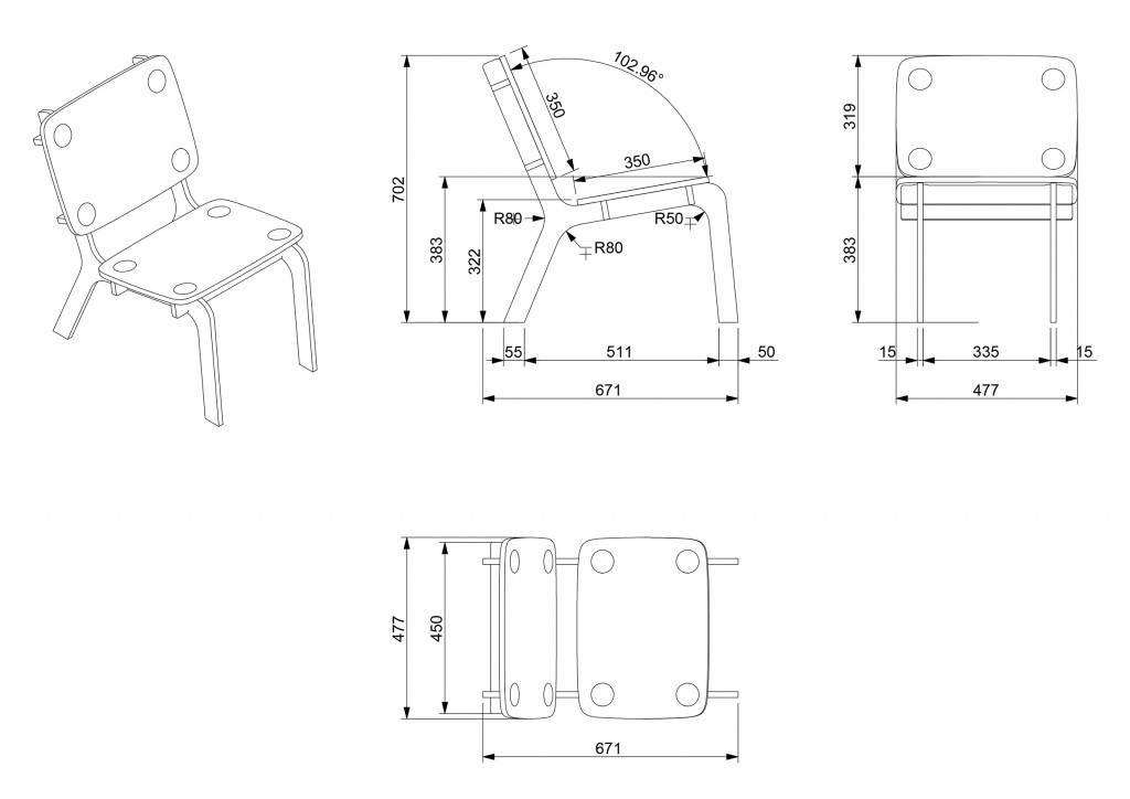 Misilla - a chair with 3D printed joints - Dafni Vakalopoulou - MAEBB 2021