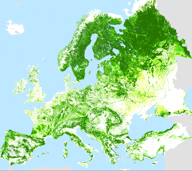 Карта растительности европы